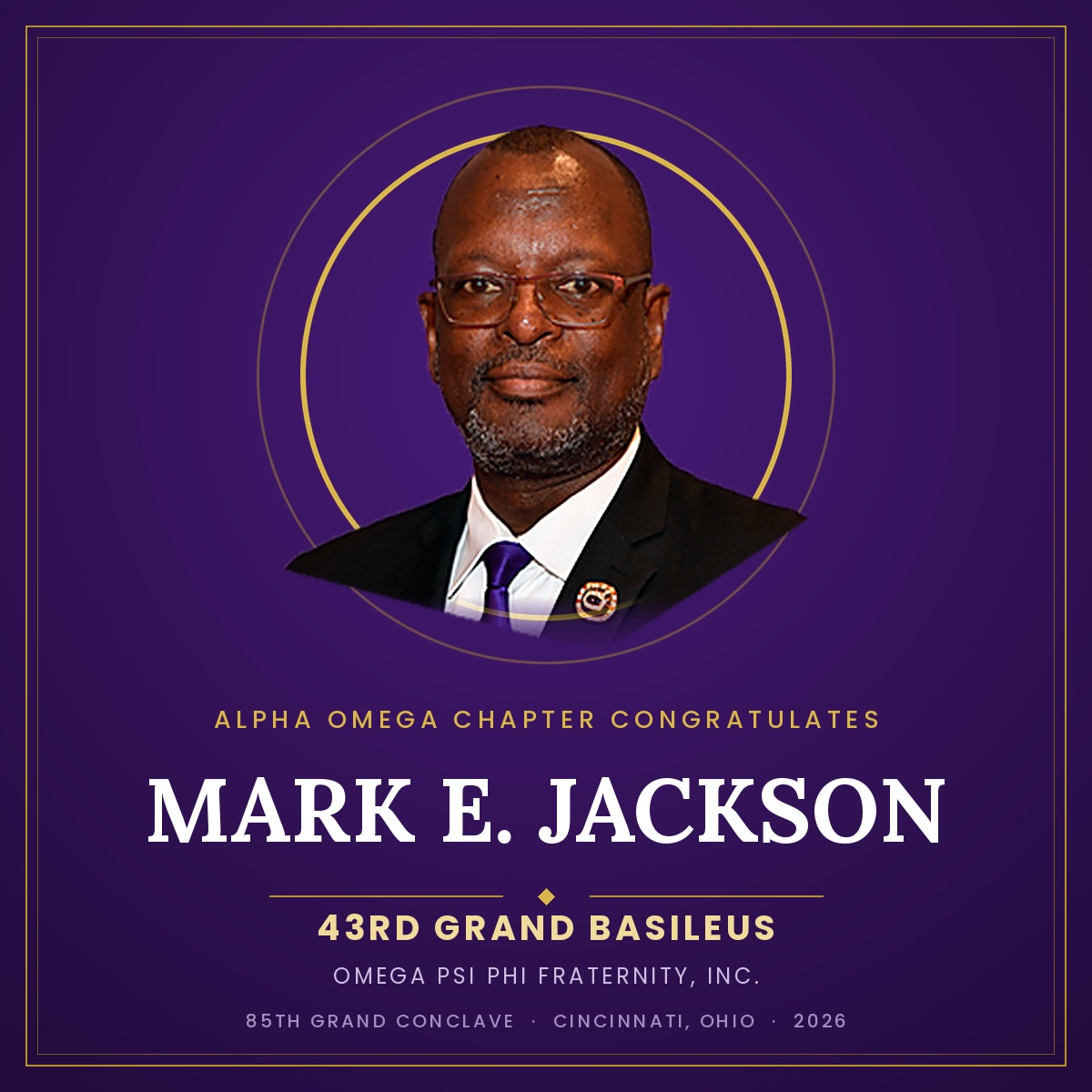Alpha Omega’s Own Bro. Mark E. Jackson Elected 43rd Grand Basileus